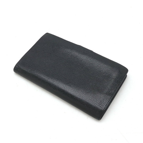CHANEL Black Caviar Leather Logo Wallet - Picture 3 of 9